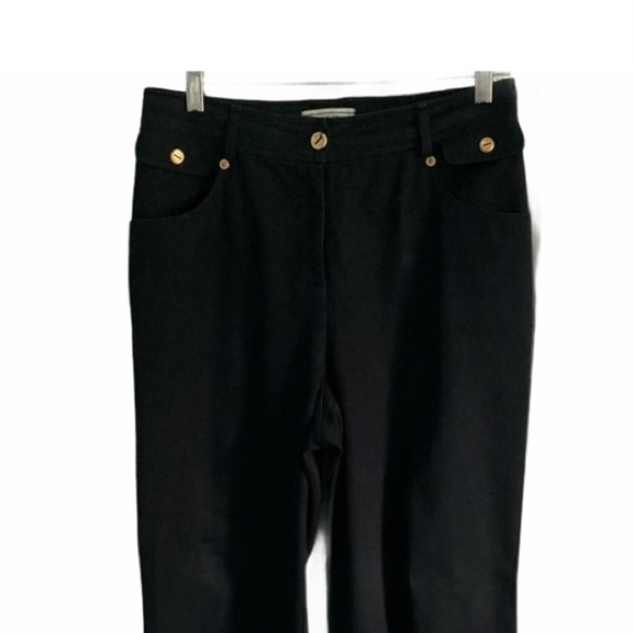 St. John Sport Black Slightly Flared Pants Sz 6 - Picture 4 of 15